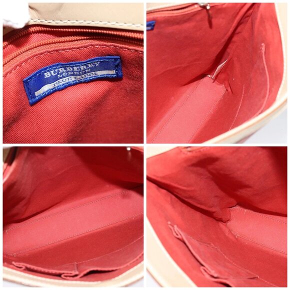 BURBERRY Nova Check Blue Label Shoulder Bag Canvas Leather Pink Auth 137567 - Picture 15 of 16